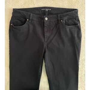 Chico's Jeans 2.5 Short Black Straight Leg Stretch Denim
